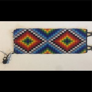 Huíchol broken bracelet beaded handmade damaged